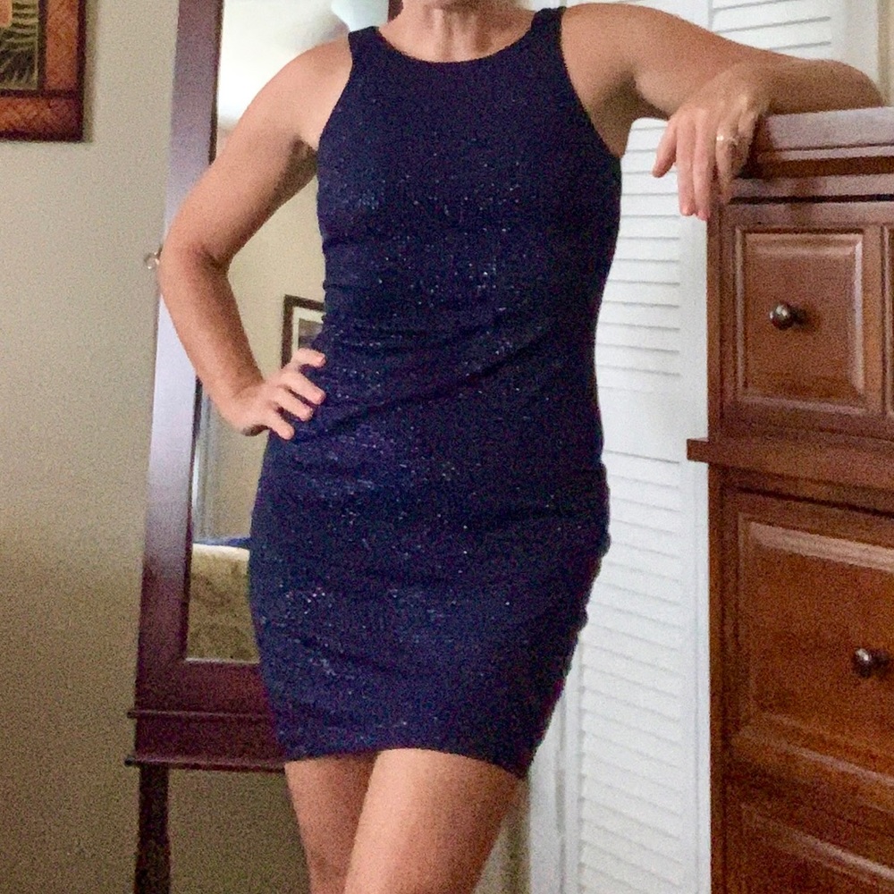Speechless Navy Blue Cocktail Dress
